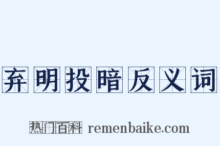 弃明投暗反义词是什么意思的图片